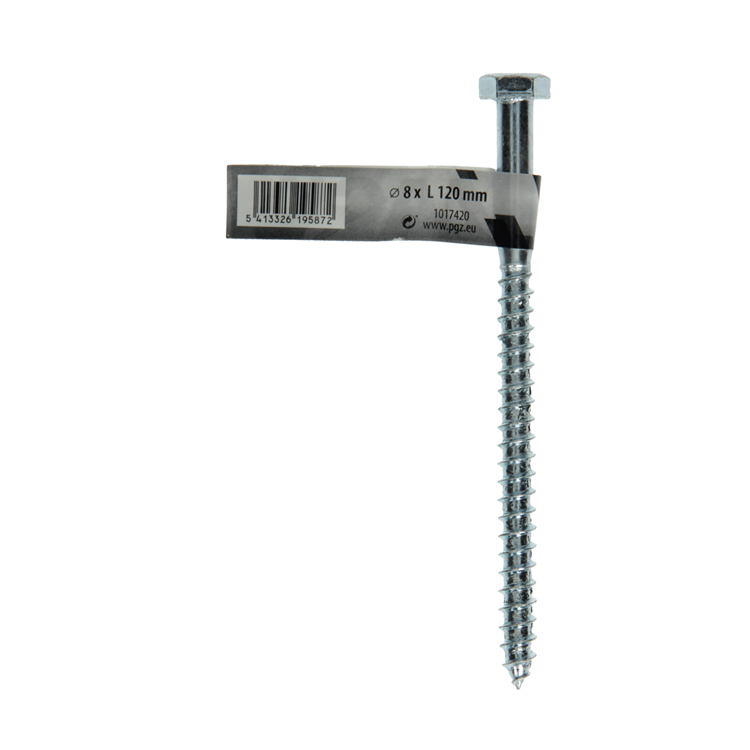 Mack 1017420 - houtdraadbout staal verzinkt 1 st 8 x 120 mm | 10 stuks