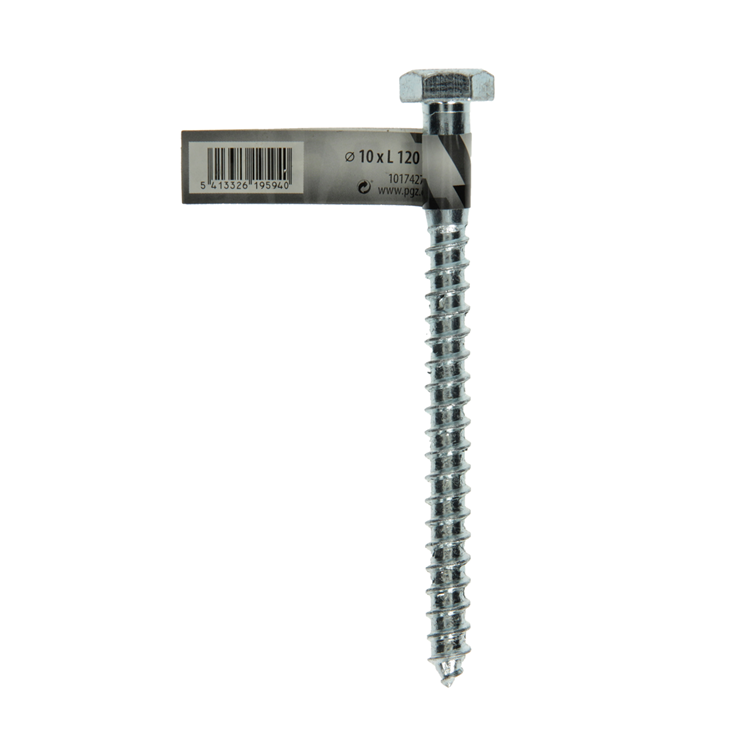 Mack 1017427 - houtdraadbout staal verzinkt 1 st 10 x 120 mm | 10 stuks