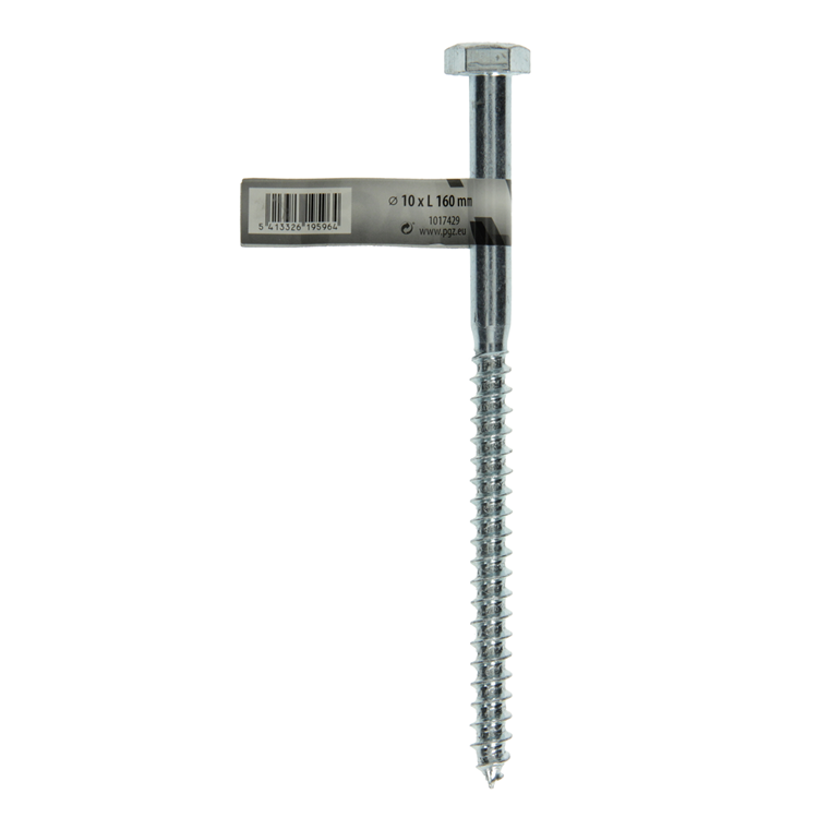 Mack 1017429 - houtdraadbout staal verzinkt 1 st 10 x 160 mm | 10 stuks
