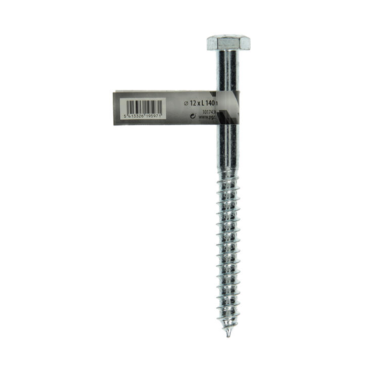 Mack 1017430 - houtdraadbout staal verzinkt 1 st 12 x 140 mm | 10 stuks