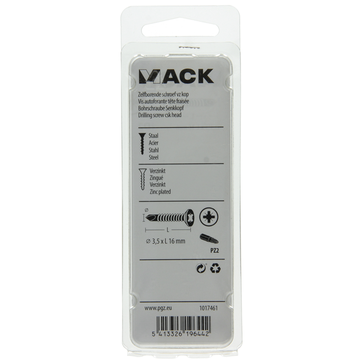 Mack 1017461 - zelfborende schroef vz kop verz. 35 st 3,5 x 16 mm | 10 stuks