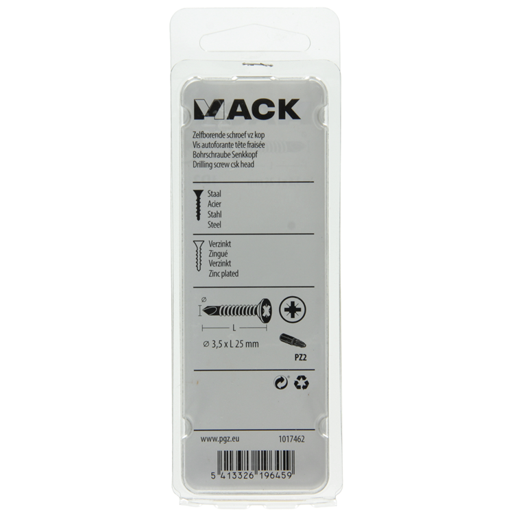 Mack 1017462 - zelfborende schroef vz kop verz. 30 st 3,5 x 25 mm | 10 stuks
