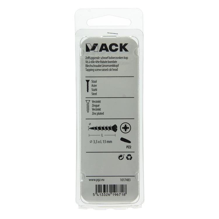 Mack 1017483 - zelftappende schroef bvk verz.30 st 3,5 x 13 mm | 10 stuks