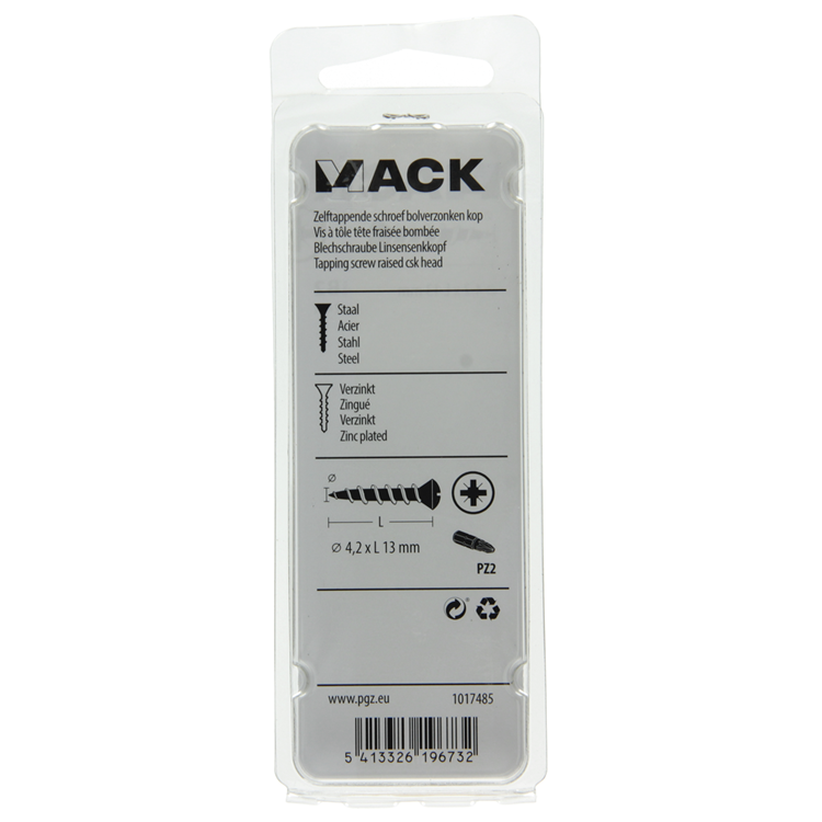 Mack 1017485 - zelftappende schroef bvk verz.24 st 4,2 x 13 mm | 10 stuks