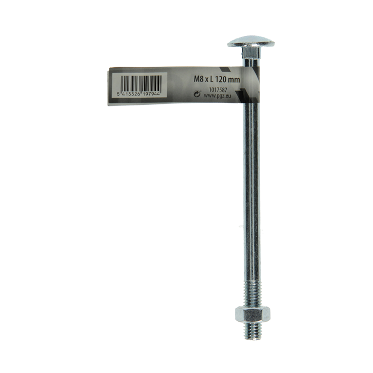 Mack 1017587 - houtbout + moer staal verzinkt1 st m8 x 120 mm | 10 stuks