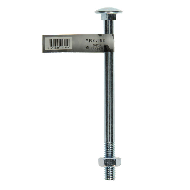 Mack 1017592 - houtbout + moer staal verzinkt1 st m10 x 140 mm | 10 stuks