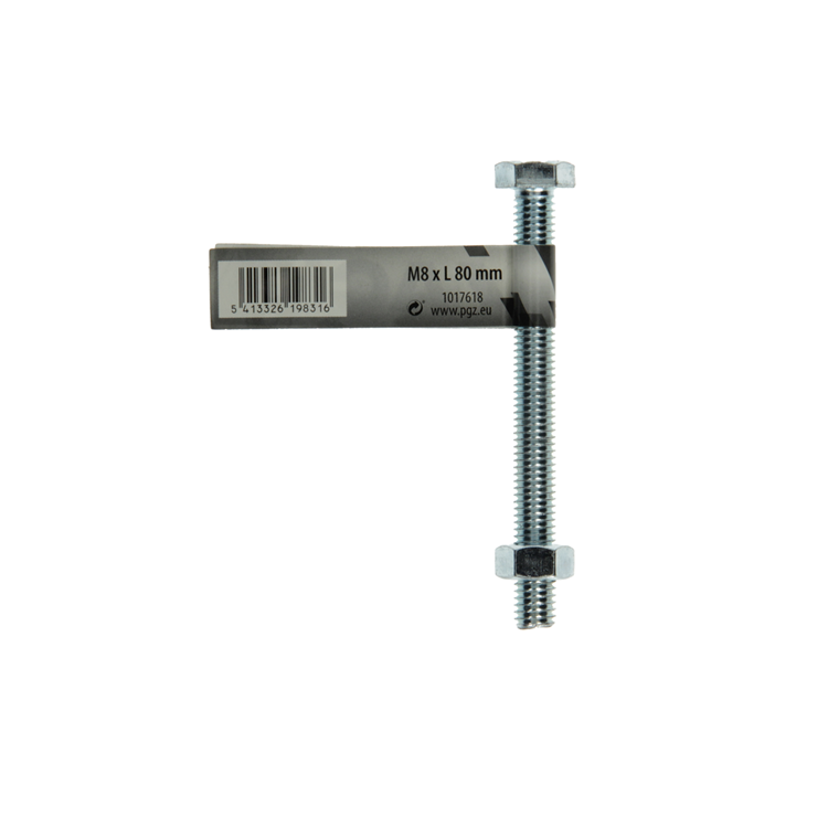 Mack 1017618 - tapbout + moer staal verzinkt 1 st m8 x 80 mm | 10 stuks