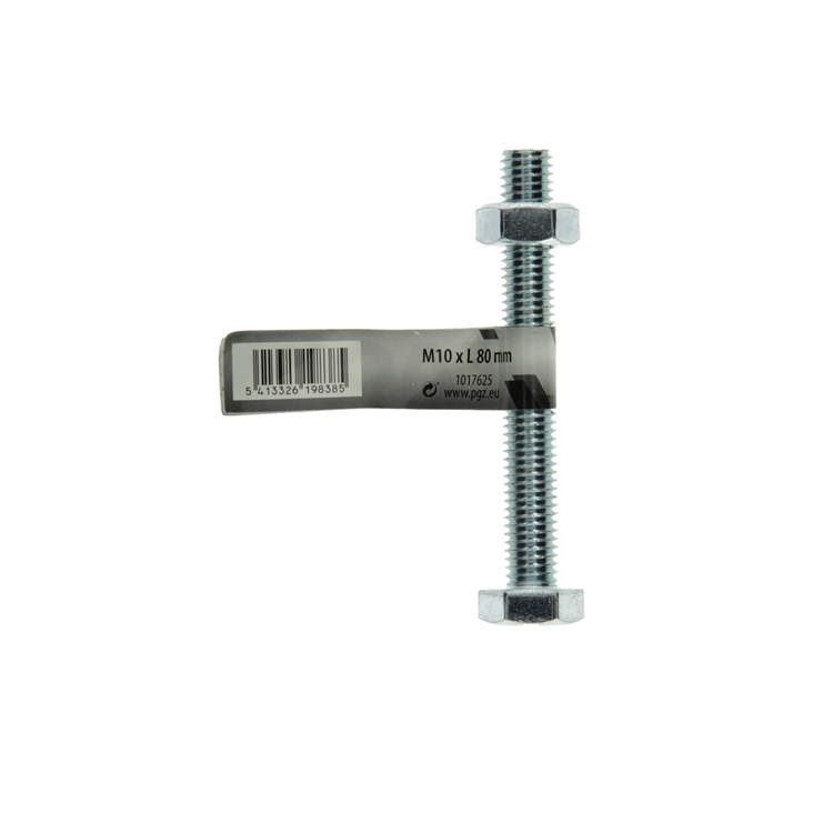Mack 1017625 - tapbout + moer staal verzinkt 1 st m10 x 80 mm | 10 stuks