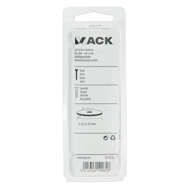 Mack 1017735 - carrosserie sluitring verzinkt25 st 4,2 x 20 mm | 10 stuks