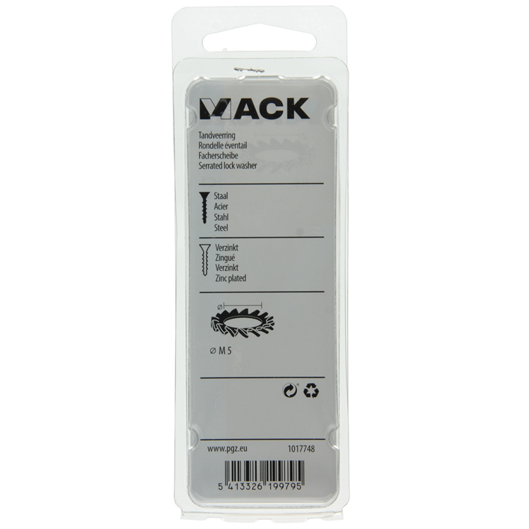 Mack 1017748 - tandveerring staal verzinkt 30 st m5 | 10 stuks