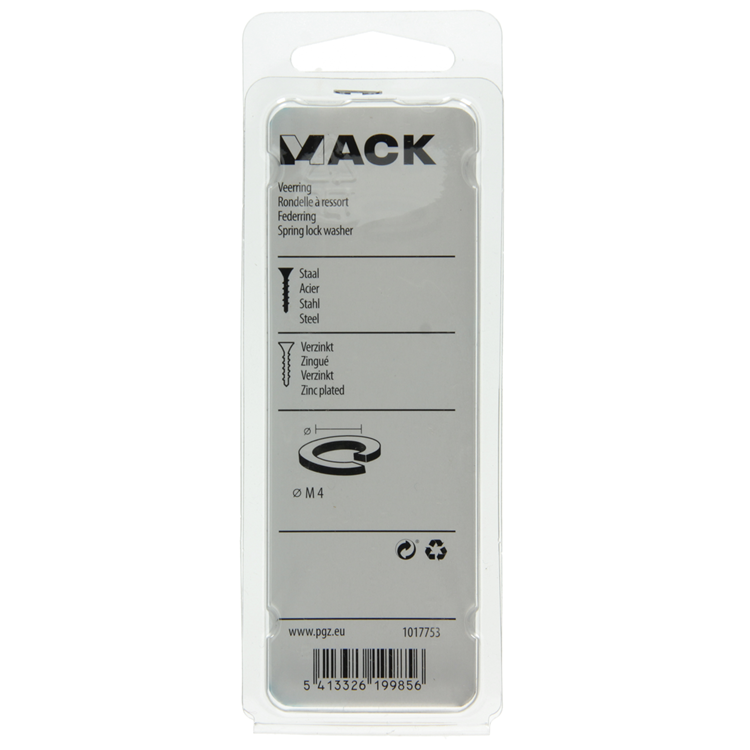 Mack 1017753 - veerring staal verz. 60st m4 | 10 stuks