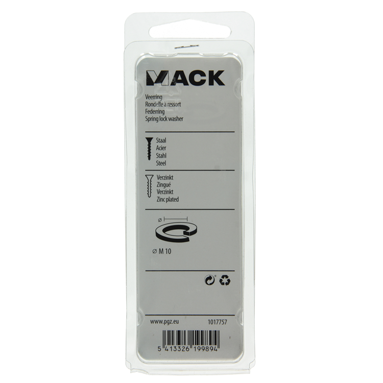 Mack 1017757 - veerring staal verzinkt 15 st m 10 | 10 stuks