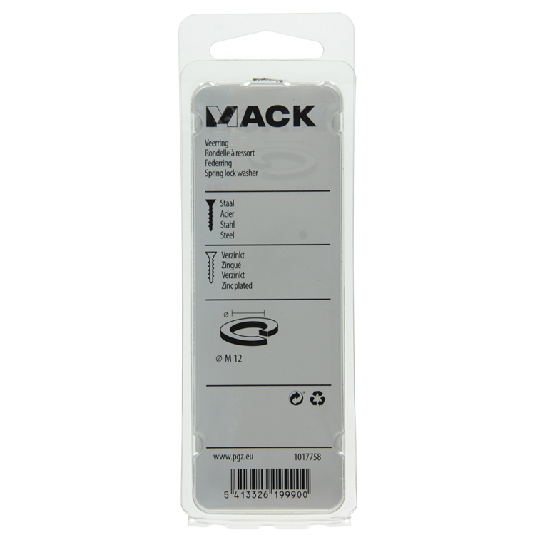 Mack 1017758 - veerring staal verzinkt 12 st m 12 | 10 stuks