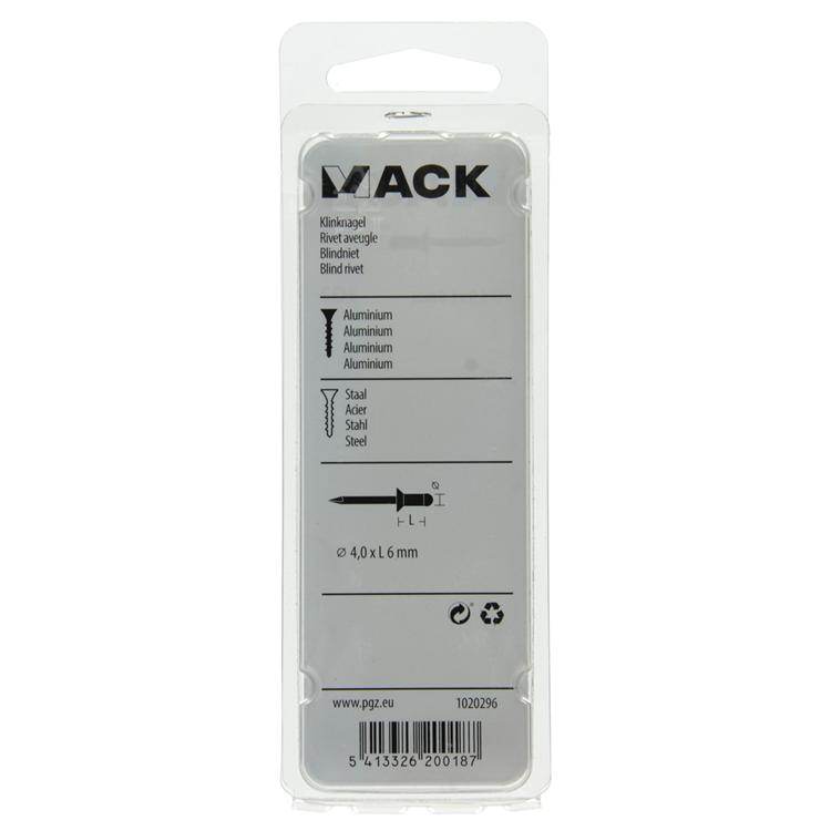 Mack 1020296 - 40 blindnieten alu 4,0x6mm | 5 stuks