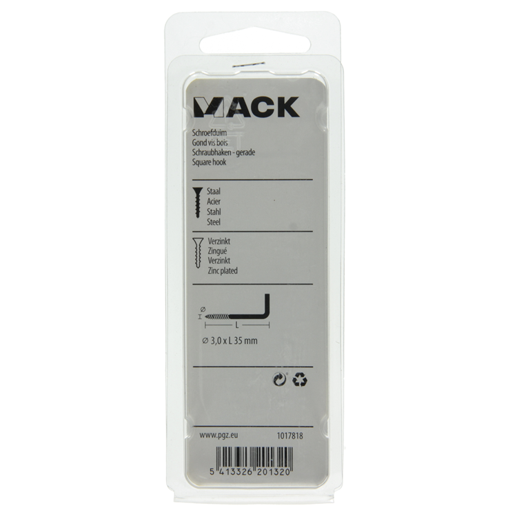 Mack 1017818 - schroefduim staal verzinkt 15 st 3,0 x 35 mm | 10 stuks