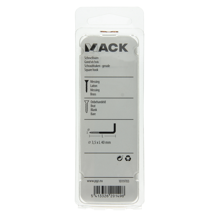 Mack 1019703 - schroefduim messing 3st 3,5 x 40mm | 10 stuks