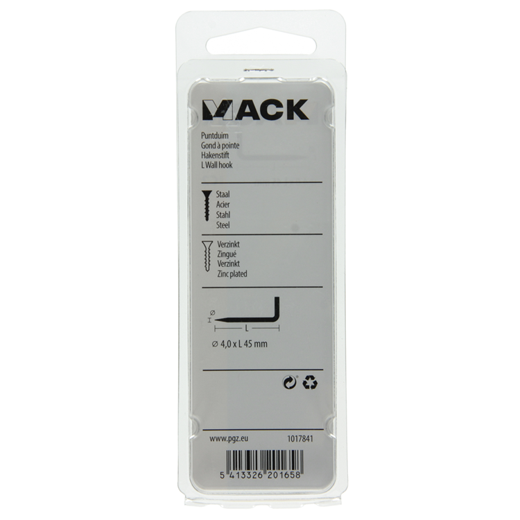 Mack 1017841 - puntduim staal verzinkt 7 st 4,0 x 45 mm | 10 stuks