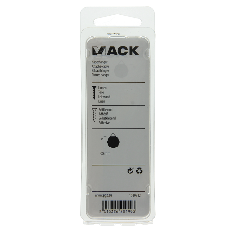 Mack 1019712 - linnen kaderhanger zelfklevend6 st 30 mm | 10 stuks