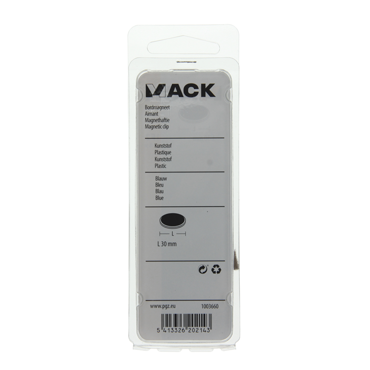 Mack 1003660 - bordmagneet kunststof blauw 4st 30 mm | 10 stuks