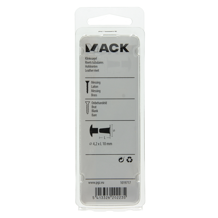 Mack 1019717 - klinknagel messing 6 st 4,2 x 10 mm | 10 stuks