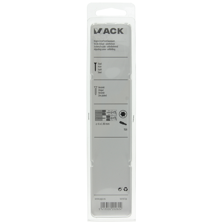 Mack 1019726 - regelschroef verzinkt 10 st 6 x 80 mm | 5 stuks