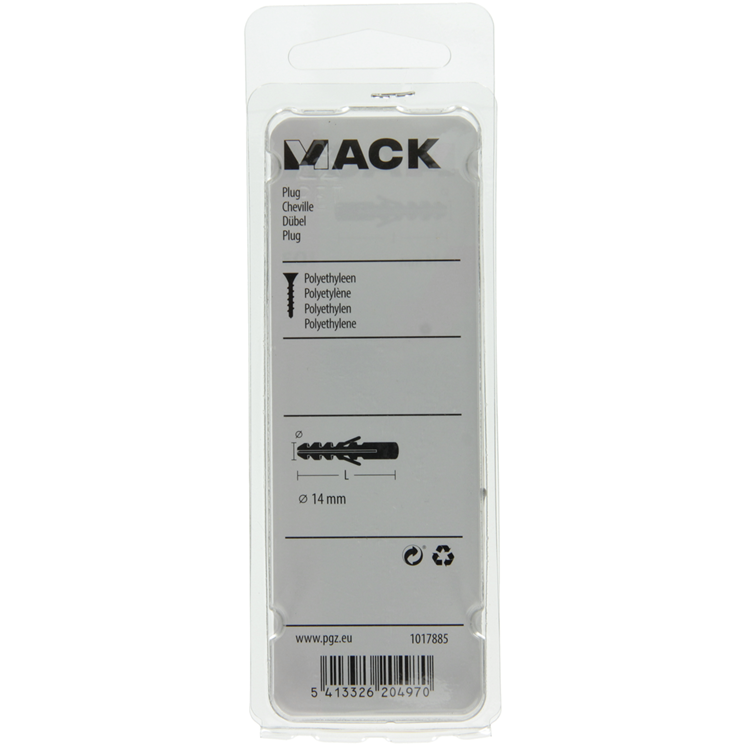 Mack 1017885 - plug polyethyleen 4 st 14 mm | 5 stuks
