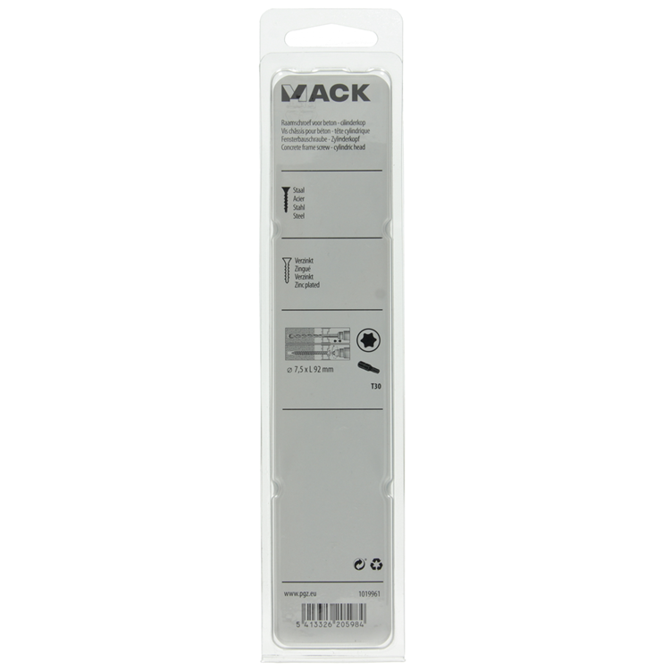 Mack 1019961 - beton raamschroef verzinkt cil.kop 8st 7,5 x 92 mm | 5 stuks