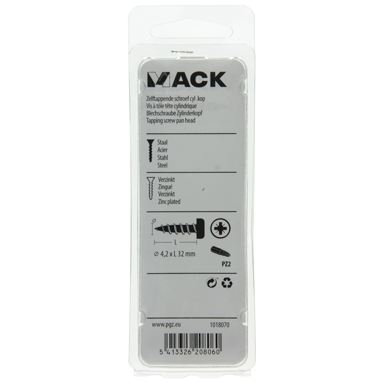 Mack 1018070 - zelftappende schroef cylkop verz. 35 st 4,2 x 32 mm | 5 stuks