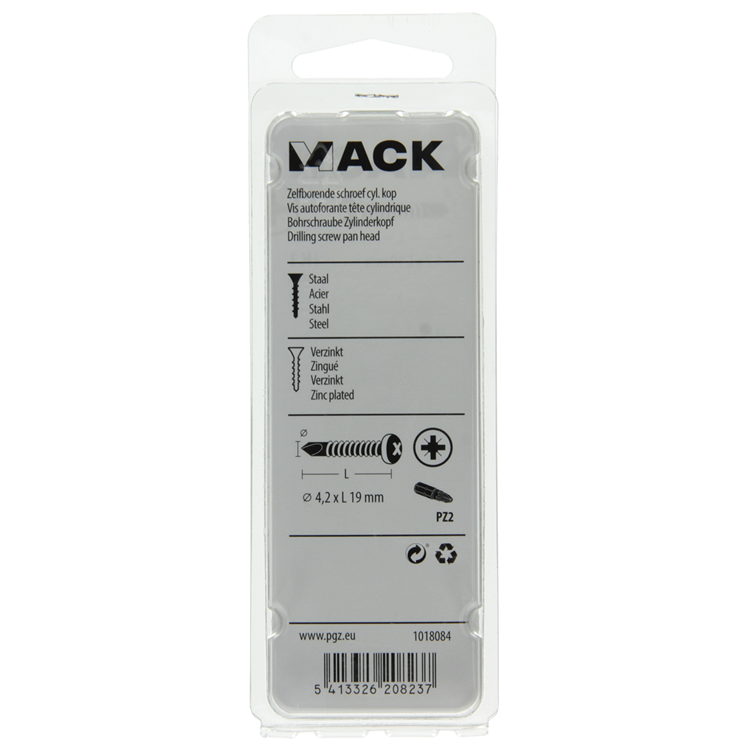 Mack 1018084 - zelfborende schroef cylkop verz. 80st 4,2 x 19 mm | 5 stuks