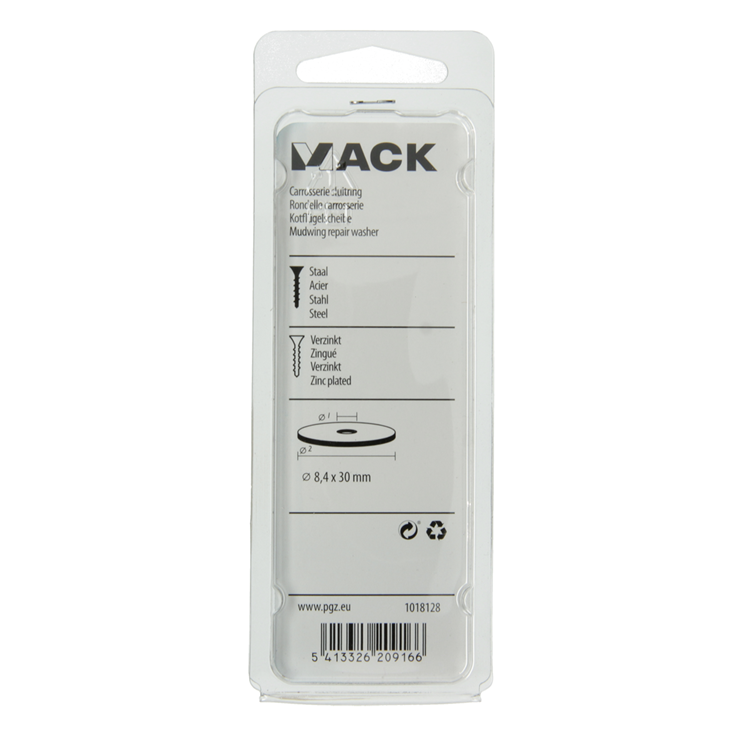 Mack 1018128 - carrosserie sluitring verzinkt40 st 8,4 x 30 mm | 5 stuks