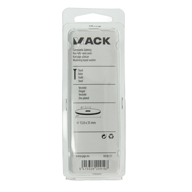 Mack 1018131 - carrosserie sluitring verzinkt25 st 13,0 x 35 mm | 5 stuks