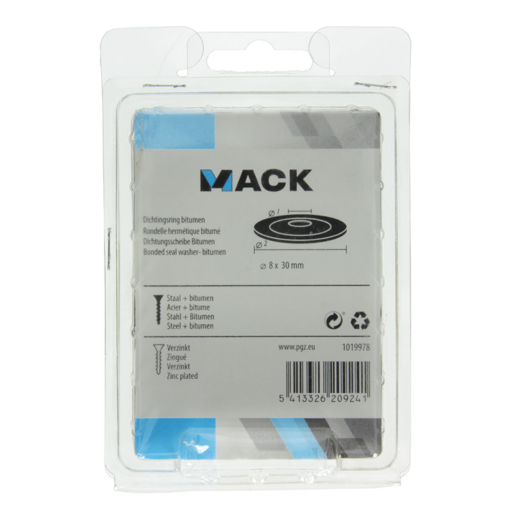 Mack 1019978 - dichtingsring bitumen verzinkt30 st 8 x 30 mm | 5 stuks
