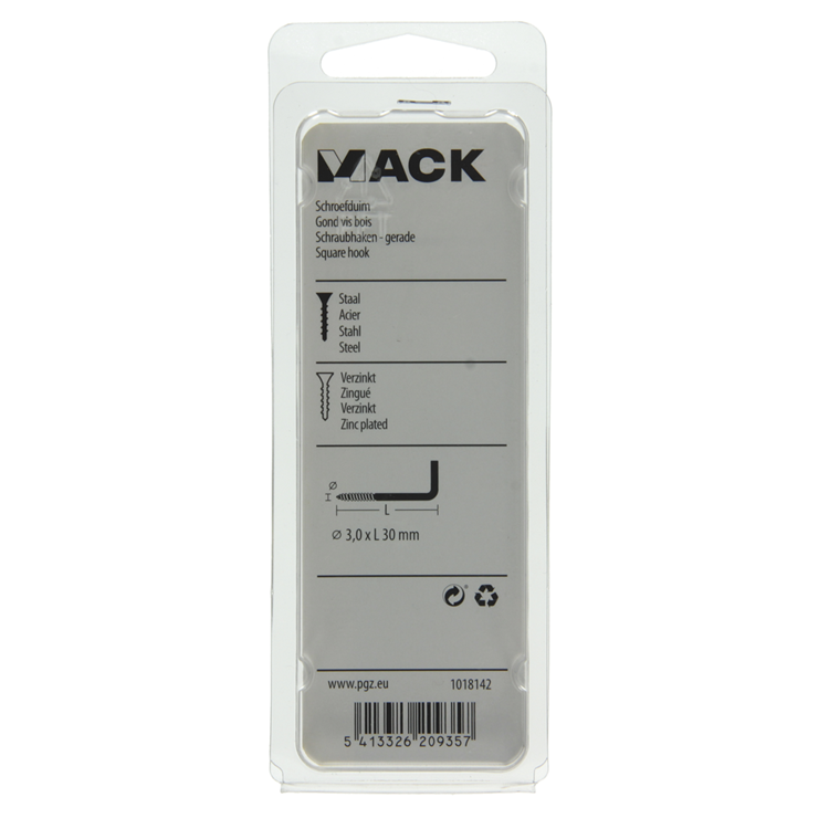 Mack 1018142 - schroefduim staal verzinkt 50 st 3,0 x 30 mm | 5 stuks
