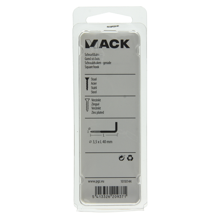 Mack 1018144 - schroefduim staal verzinkt 30 st 3,5 x 40 mm | 5 stuks