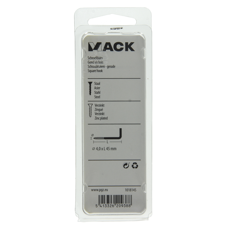 Mack 1018145 - schroefduim staal verzinkt 26 st 4,0 x 45 mm | 5 stuks
