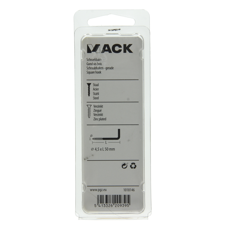 Mack 1018146 - schroefduim staal verzinkt 24 st 4,5 x 50 mm | 5 stuks