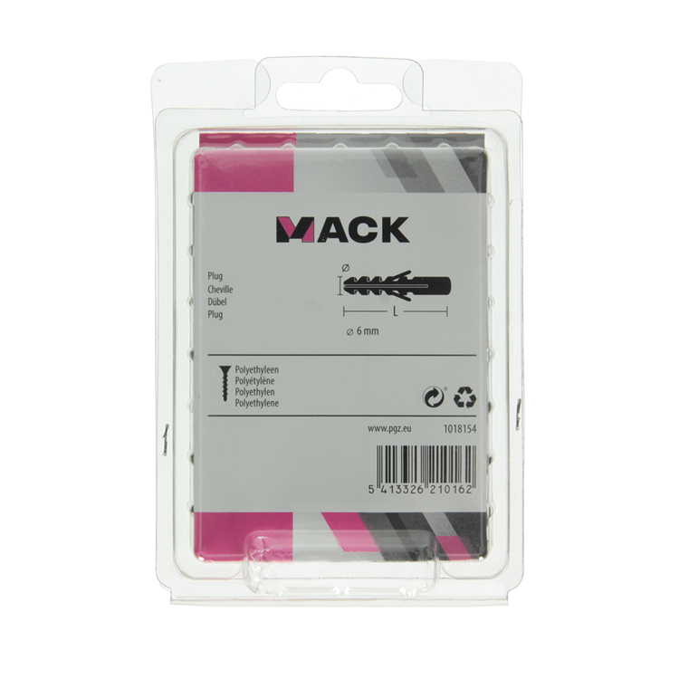Mack 1018154 - plug polyethyleen 100 st 6mm | 5 stuks