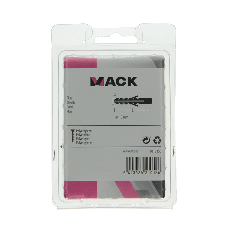 Mack 1018156 - plug polyethyleen 50 st 10mm | 3 stuks