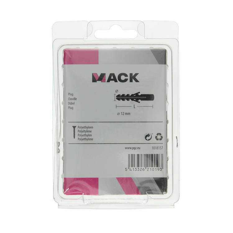 Mack 1018157 - plug polyethyleen 25 st 12mm | 3 stuks
