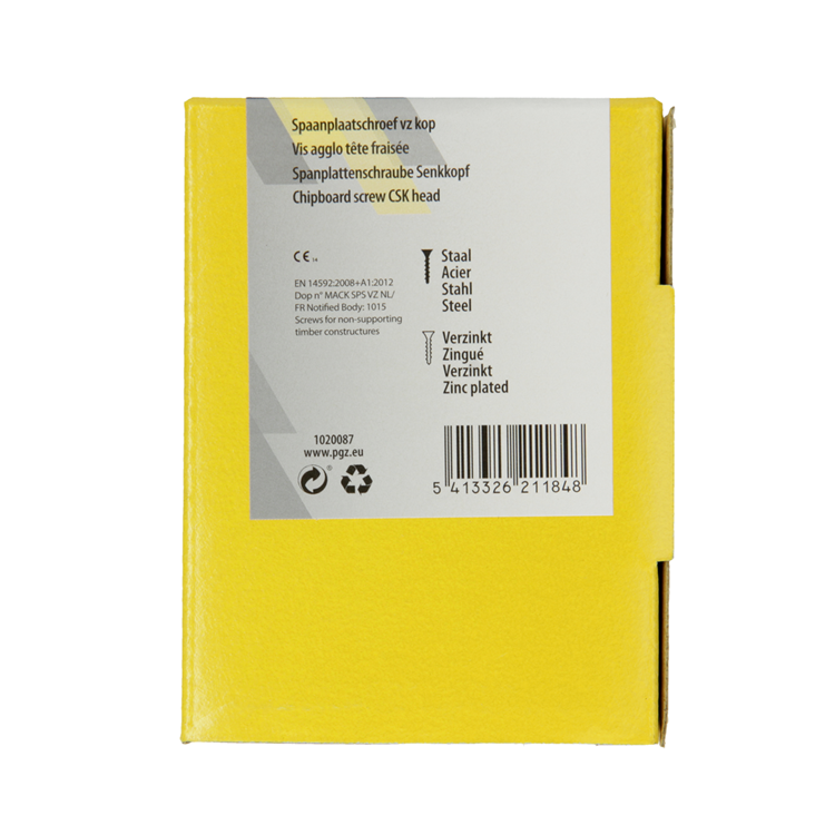 Mack 1020087 - spaanplaatschroef vz kop geelvz 200 st 3,5 x 45 mm | 5 stuks