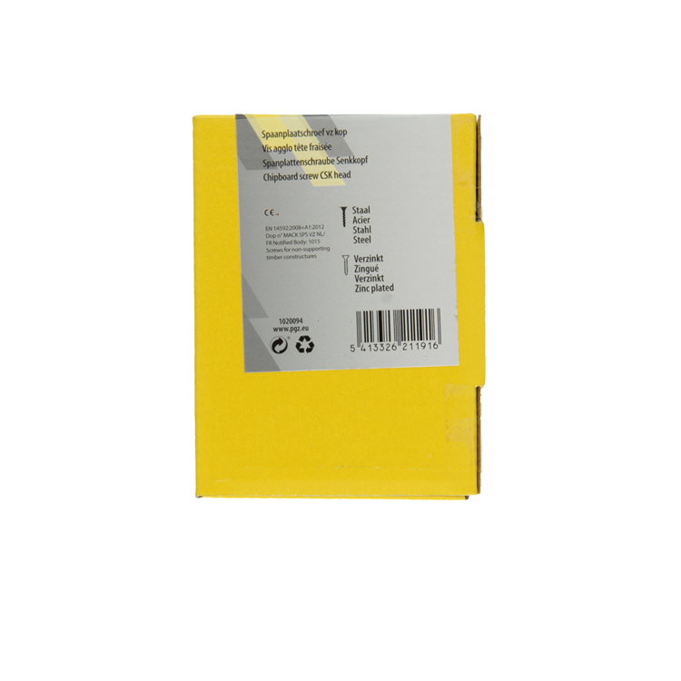 Mack 1020094 - spaanplaatschroef vz kop geelvz 200 st 4,0 x 40 mm | 5 stuks