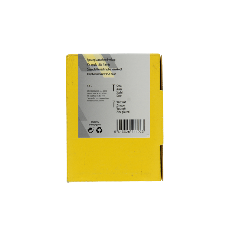Mack 1020095 - spaanplaatschroef vz kop geel vz 200 st 4,0 x 45 mm | 5 stuks