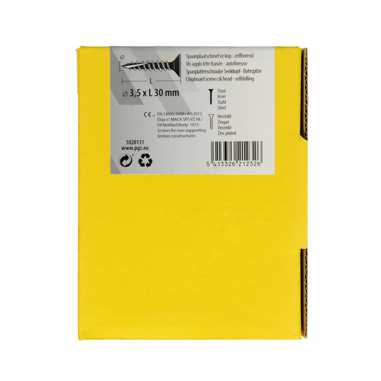 Mack 1020131 - spaanplaatschroef vz kp-zelfb.gvz 200st 3,5 x 30 mm | 5 stuks