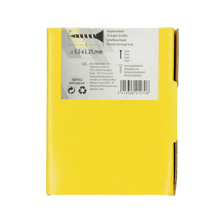 Mack 1020162 - gipsplaatschroef zwart gefosfat. 200 st 3,5 x 25 mm | 5 stuks