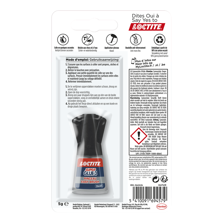 Loctite brush 5 g high precision | ideaal aanbrengen met kwast | high precision secondelijm | seconde lijm voor universele toepassing | seconden lijm, multilijm alleslijm | hobby| reparatiesecondelijm.