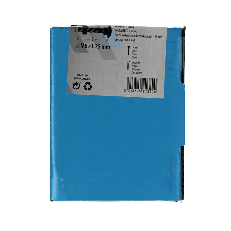 Mack 1020196 - houtbout + moer verzinkt 32 stm6 x 25 mm | 5 stuks