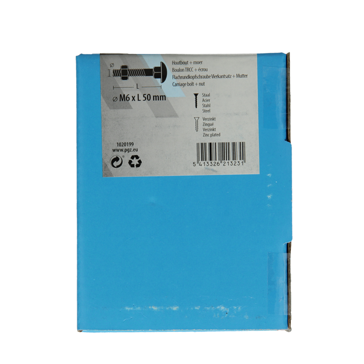 Mack 1020199 - houtbout + moer verzinkt 26 stm6 x 50 mm | 5 stuks
