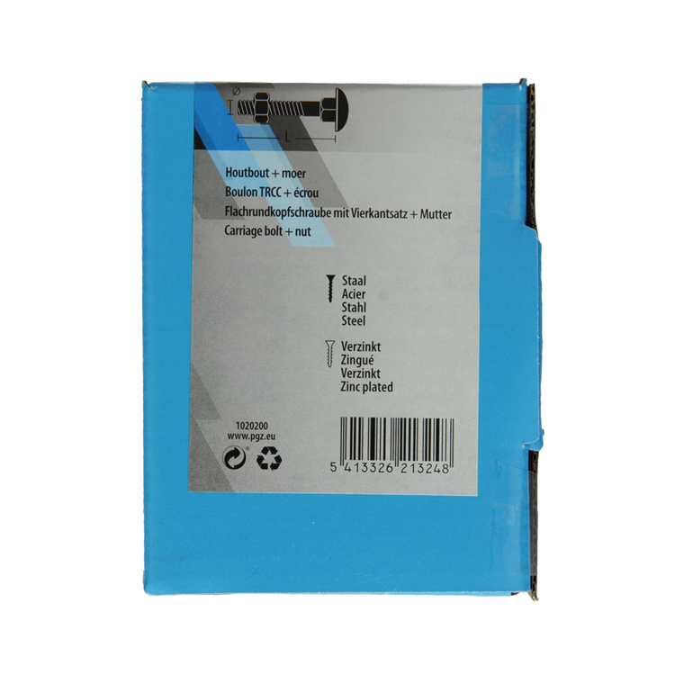 Mack 1020200 - houtbout + moer verzinkt 24 stm6 x 60 mm | 5 stuks