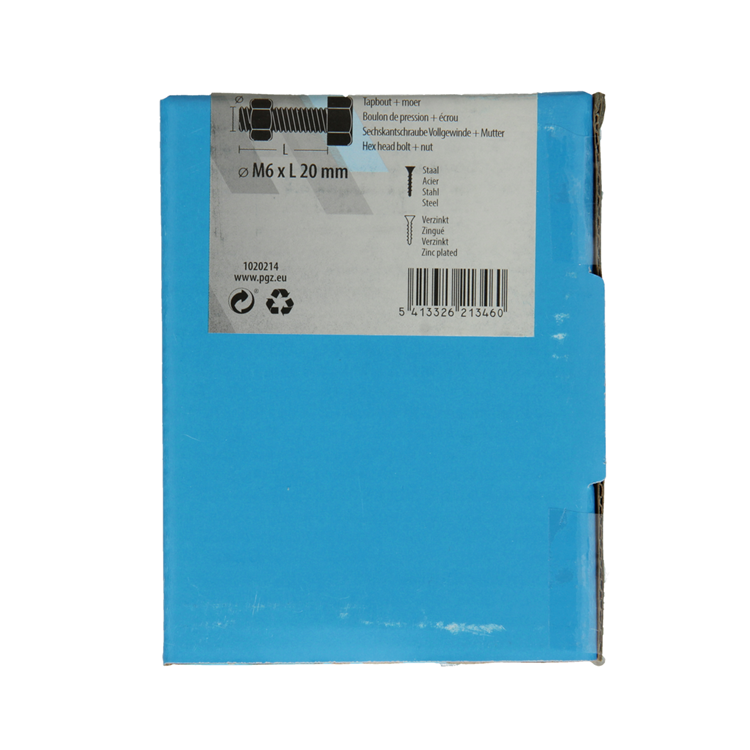 Mack 1020214 - tapbout + moer verzinkt 45 st m6 x 20 mm | 5 stuks