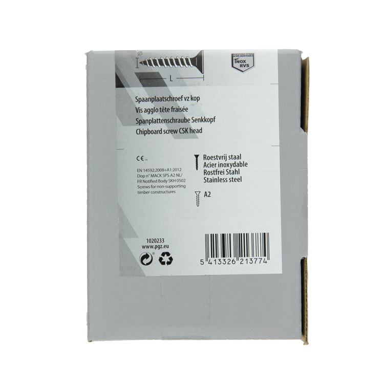 Mack 1020233 - spaanplaatschroef vz kop inox a2 200 st 4,0 x 30 mm | 2 stuks